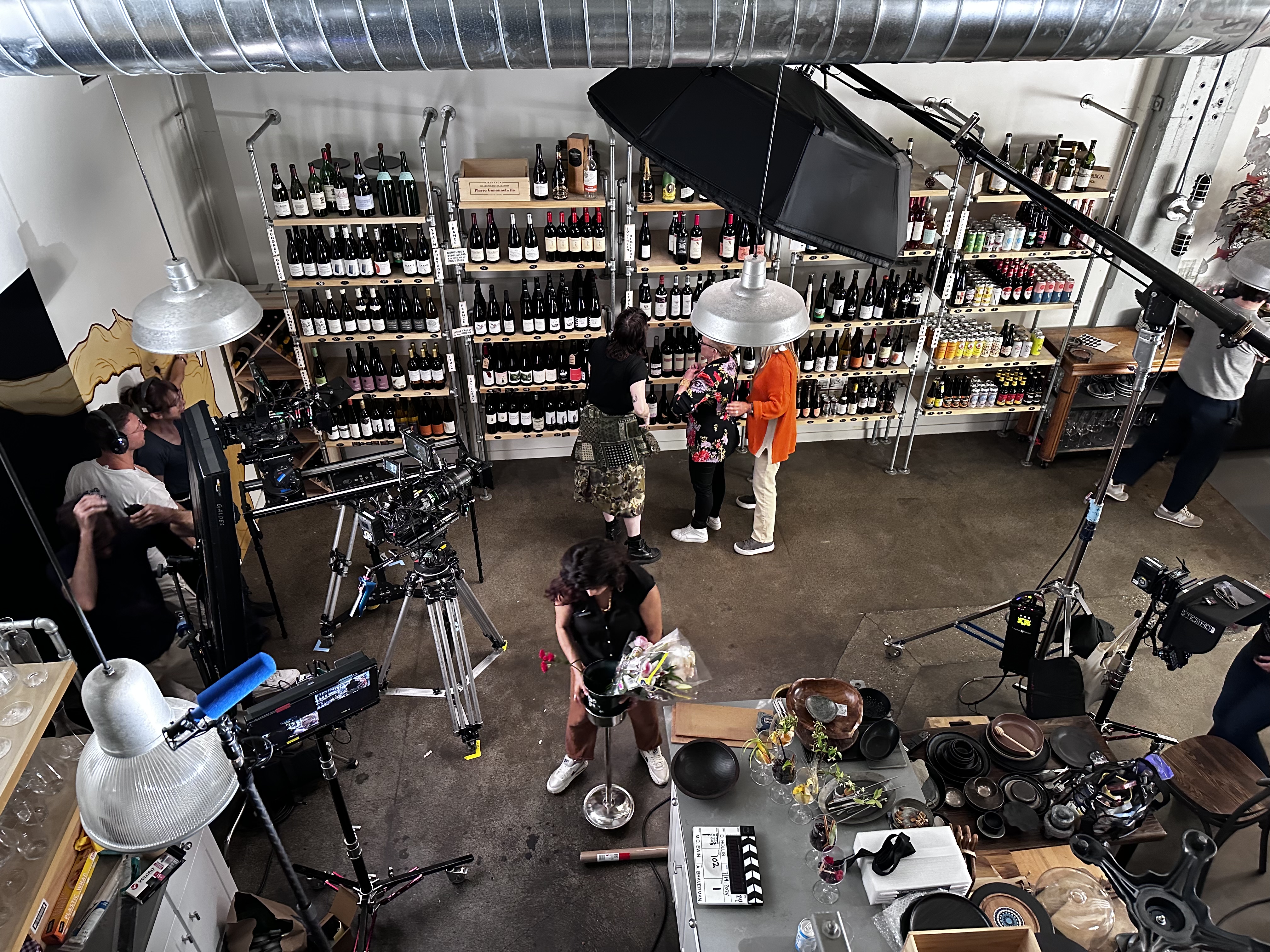 Behind the scenes on set